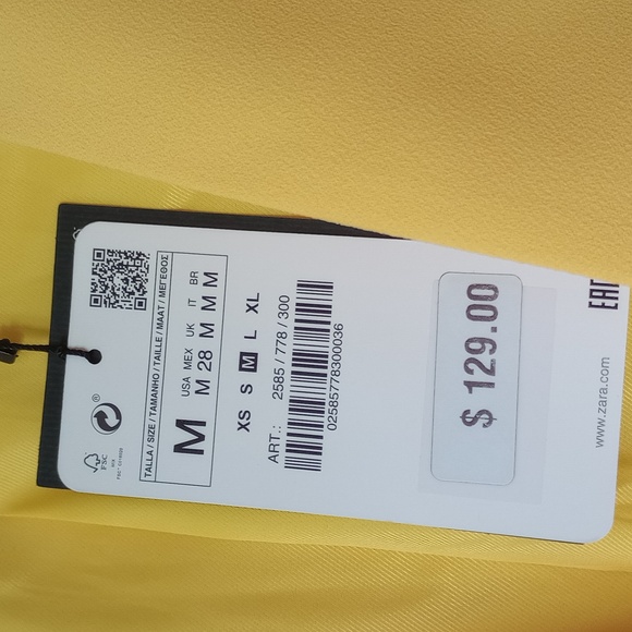 NWT Zara yellow bell sleeve blazer M - Picture 2 of 4